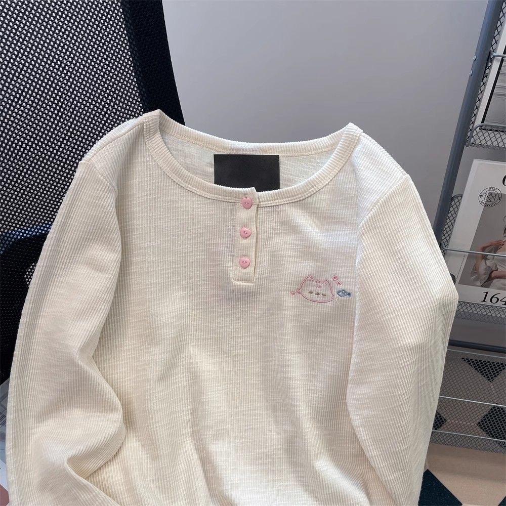 2024 Women's autumn long-sleeved bottoming shirt tops