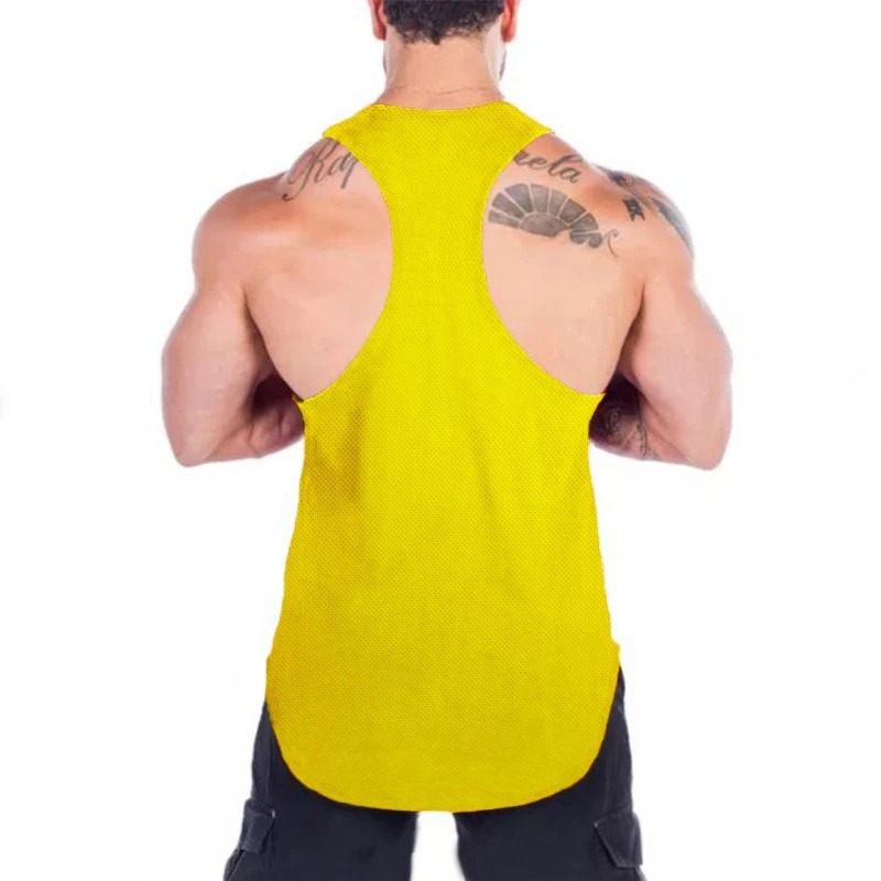 Men Summer Gym Clothing Fitness Sports Stringer Tank Top Men Bodybuilding Vest Running Vest Workout Sleeveless Shirt O-neck
